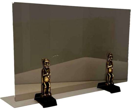 20th Century Smoked Glass Fire Screen by Anton Prinner