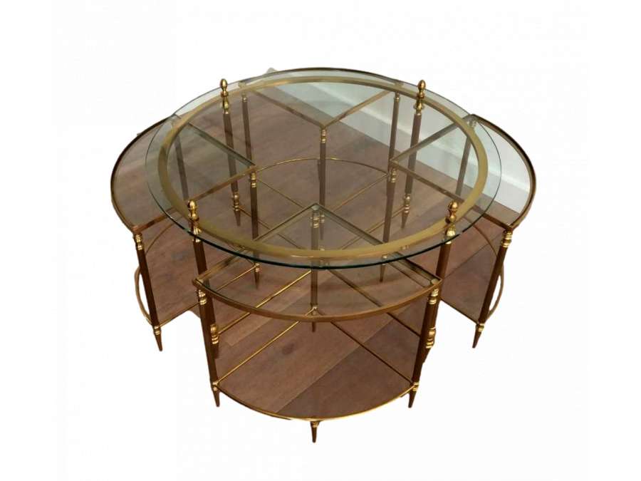 20th Century Round Coffee Table in Brass