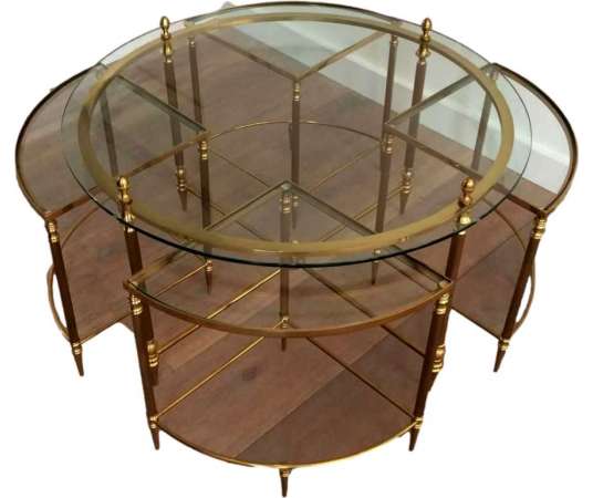 20th Century Round Coffee Table in Brass