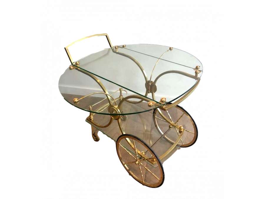 20th Century Neoclassical Brass Rolling Table