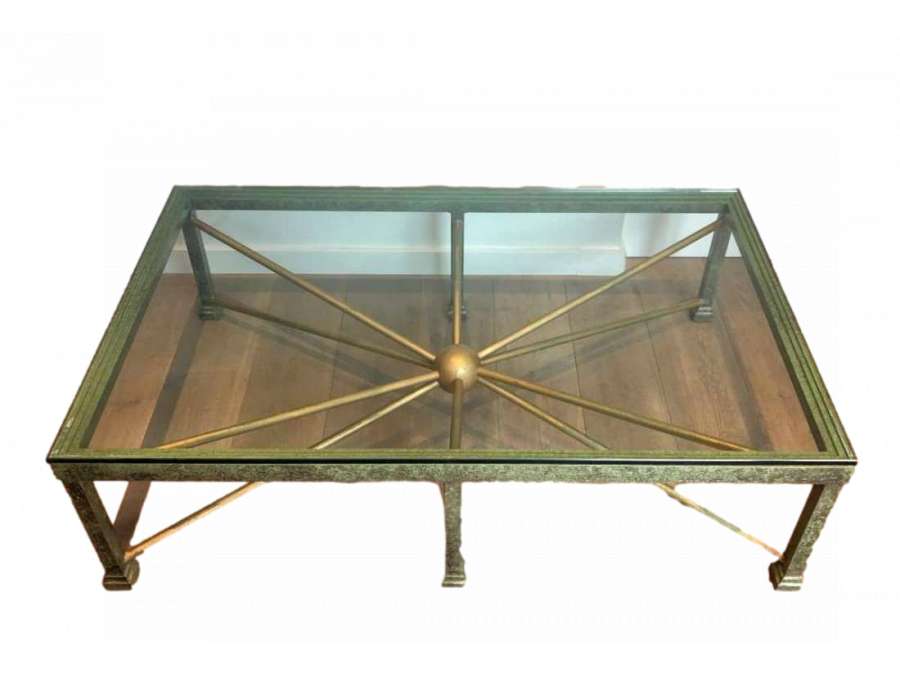 20th Century Steel and Wrought Iron Coffee Table