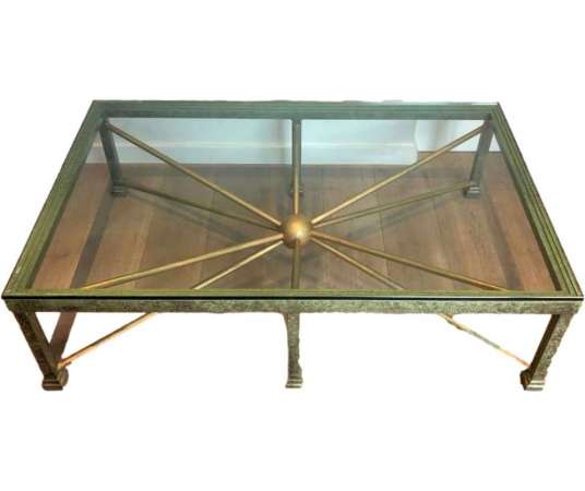 20th Century Steel and Wrought Iron Coffee Table