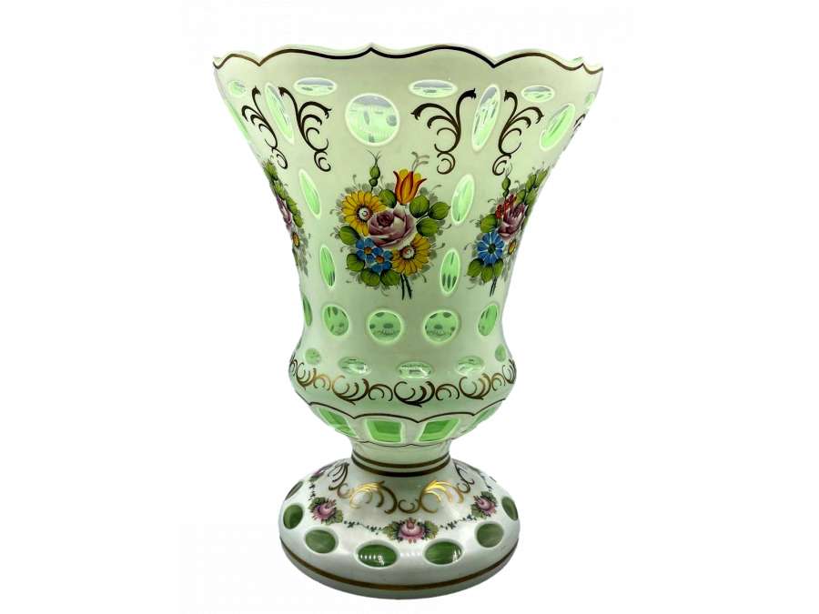 Glass vase + Napoleon III style. 19th century