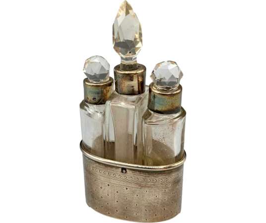 Perfume Bottles, Crystal And Solid Silver. XIXth period - boxes, cases, necessary, boxes