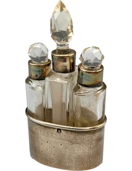 Perfume Bottles, Crystal And Solid Silver. XIXth period - boxes, cases, necessary, boxes-Bozaart