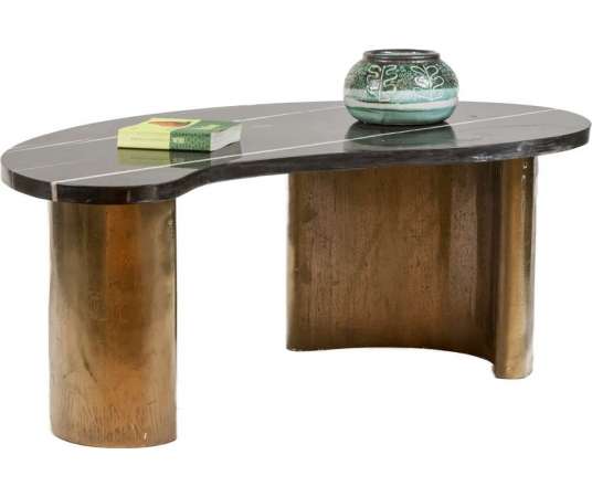 Coffee table in marble and brass+ circa 1980s