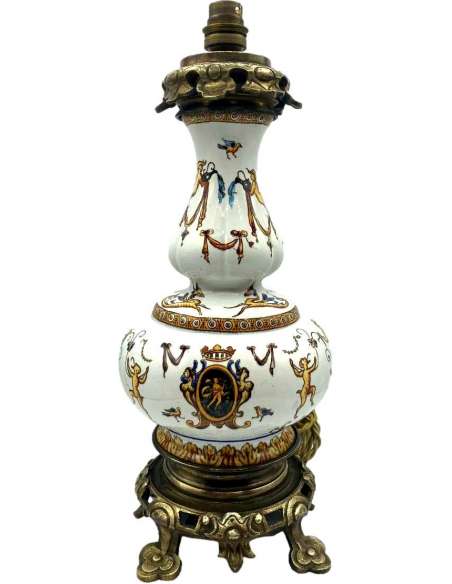 Gien. Lampe En Faïence, Epoque XIXè Siècle - lampes Gien. Lampe En Faïence, Epoque XIXè Siècle - lampes-Bozaart