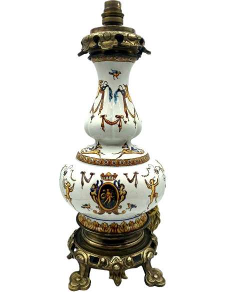 Gien. Lampe En Faïence, Epoque XIXè Siècle - lampes-Bozaart