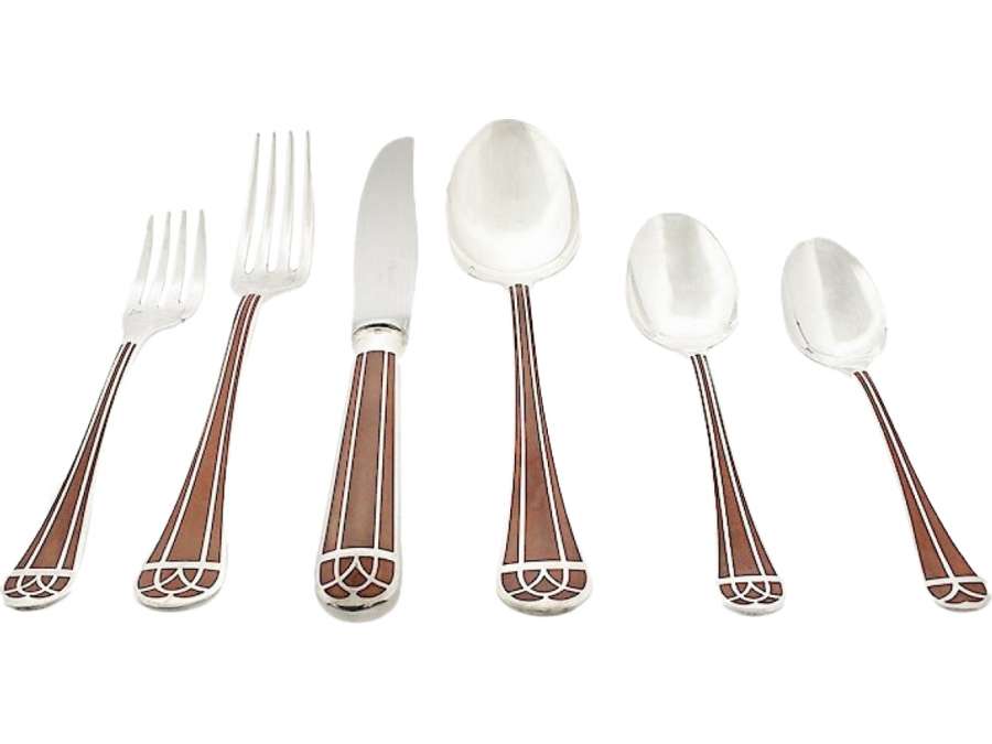 Christofle : "Talisman" sienna cutlery set 120 pieces