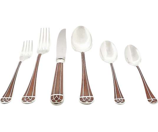 Christofle : "Talisman" sienna cutlery set 120 pieces