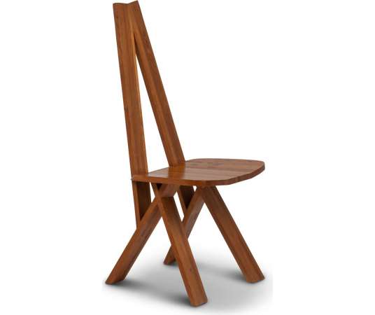Pierre Chapo: Chair in blond solid elm+ model "S45", circa 1979