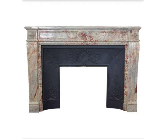 Beautiful ancient Louis XVIstyle fireplace in sarrancoline marble from XIX th century