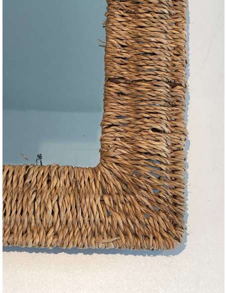 Wall-mounted mirror made of 20th century rope-Bozaart