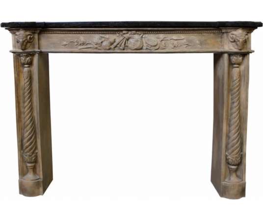 Beautiful Louis XVI style fireplace in terracotta dating from the 20th centery