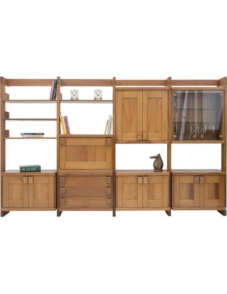 Maison Regain: Bookcase-shelf in elm from 20th century-Bozaart