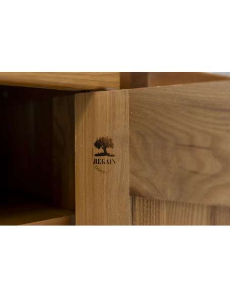 Maison Regain: Bookcase-shelf in elm from 20th century-Bozaart