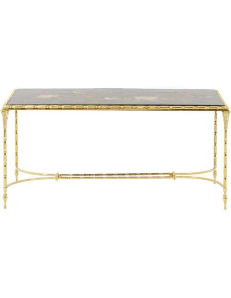 Coffee table in lacquer and bronze of the 20th century-Bozaart