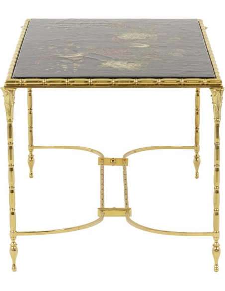 Coffee table in lacquer and bronze of the 20th century-Bozaart