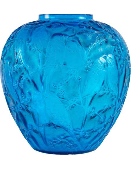 René Lalique 20th century glass "Parakeets" vase-Bozaart