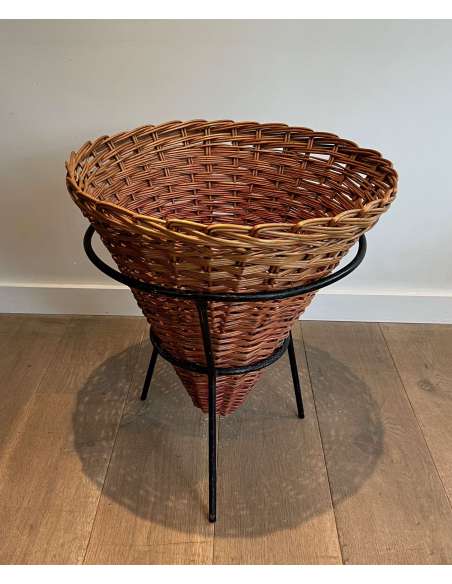 Vintage Rattan Planters from the 20th century-Bozaart