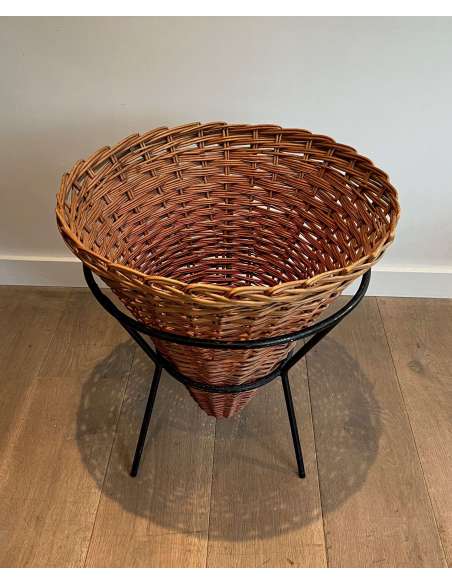 Vintage Rattan Planters from the 20th century-Bozaart