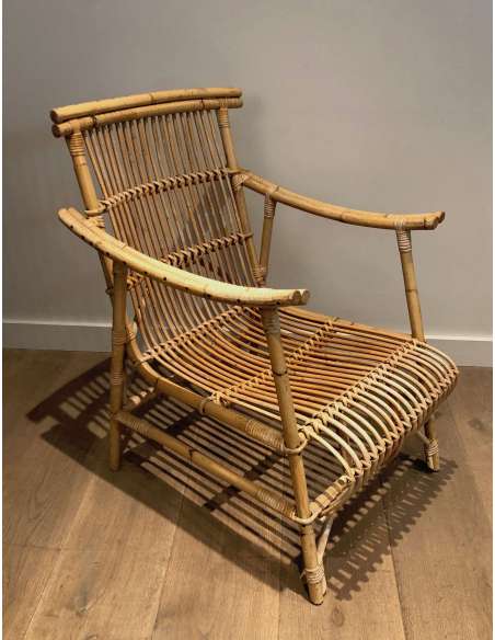 Vintage rattan armchairs 20th century-Bozaart