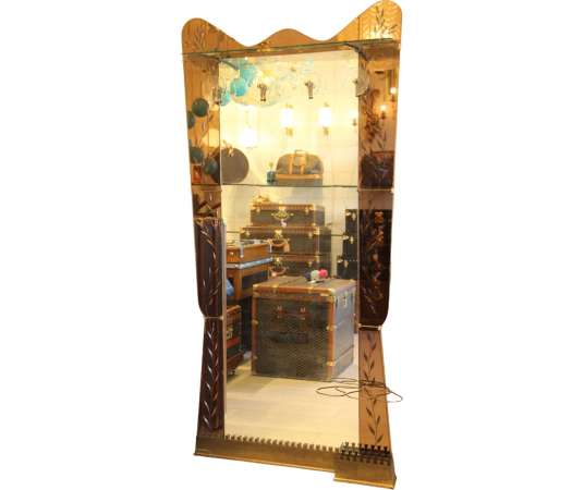 Large vintage glass wall mirror from the 20th century