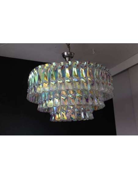 Lustre vintage en verre irisé du 20ème siècle-Bozaart
