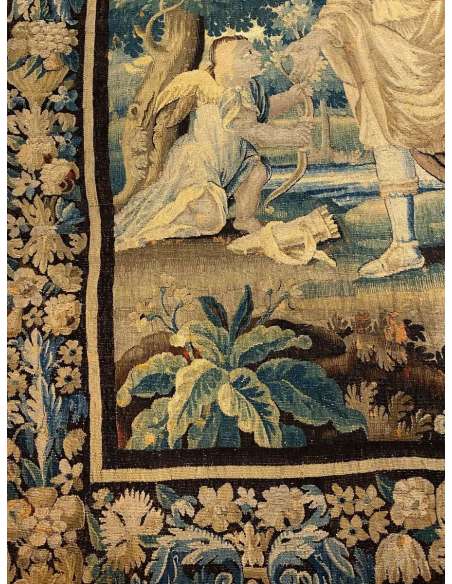 Antique Aubusson tapestry Diane Et Cupidon 18th century-Bozaart