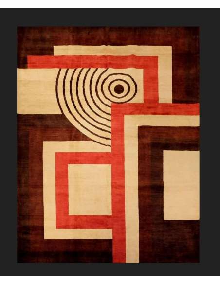Hand-knotted design carpet in Art Deco style from 21th c.-Bozaart