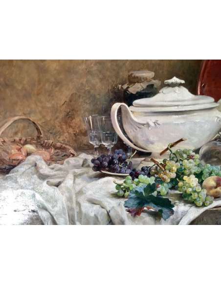 Painting "Still Life" by René Chrétien from the 19th century-Bozaart