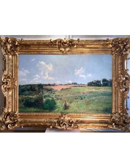Painting "Spring Landscape" by Victor Binet from the 19th century-Bozaart