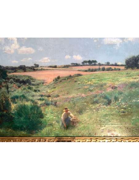 Painting "Spring Landscape" by Victor Binet from the 19th century-Bozaart