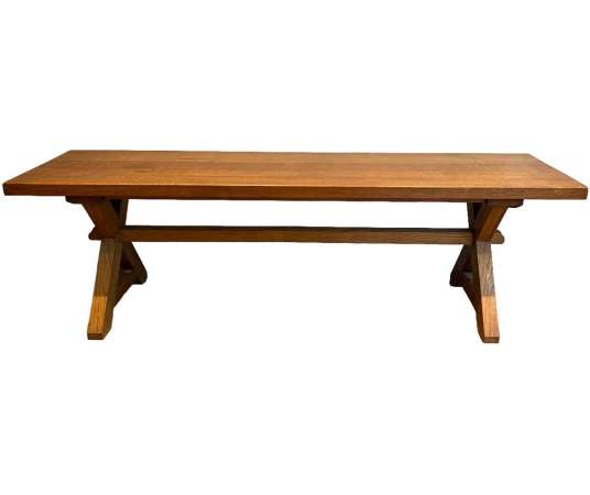 Vintage Brutalist coffee table in pine from the 20th century