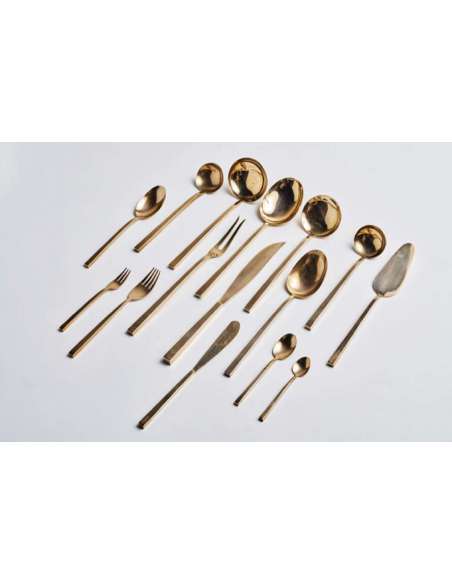 Scanline bronze cutlery set from the 20th century-Bozaart