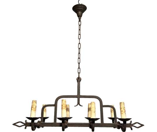 Wrought iron chandelier from the 20th century