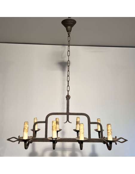 Wrought iron chandelier from the 20th century-Bozaart