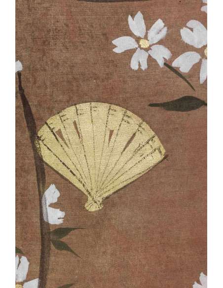 Toile peinte représentant une geisha travail contemporain-Bozaart