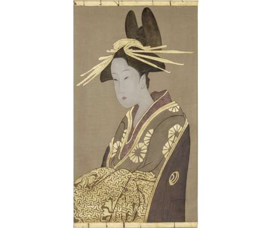 Toile peinte geisha travail contemporain