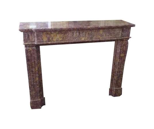 Beautiful antique Louis XVI style fireplace dating from the end of the 19th century in purple...