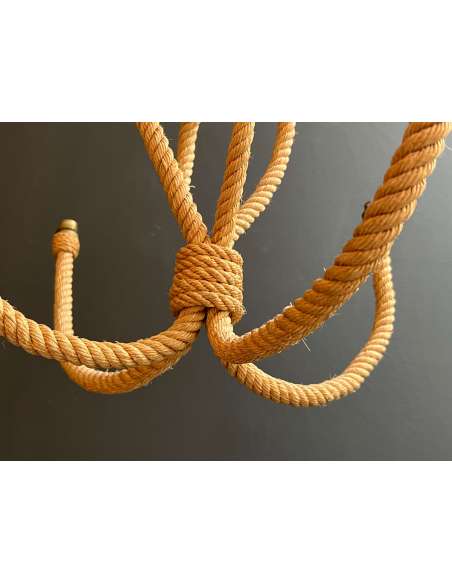 Lustre en corde vintage du 20ème siècle par Audoux Minet-Bozaart