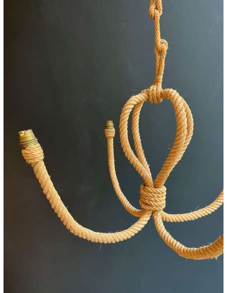 Vintage rope chandelier from the 20th century by Audoux Minet-Bozaart