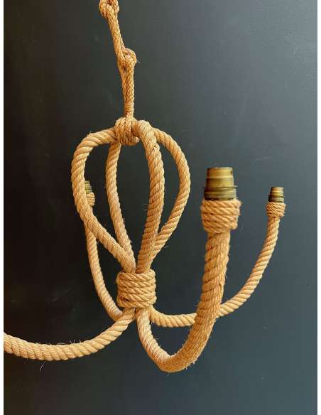 Vintage rope chandelier from the 20th century by Audoux Minet-Bozaart