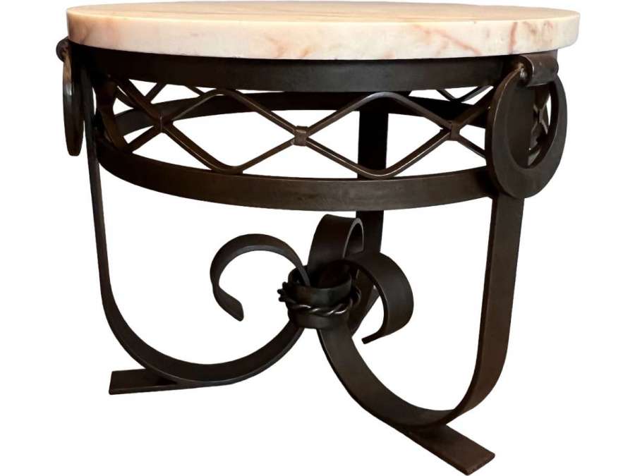 Wrought iron pedestal table +art deco style, Modern design