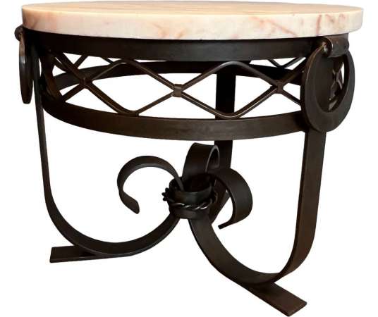 Wrought iron pedestal table art deco style, Modern design