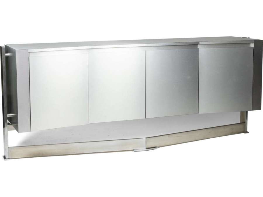Vintage aluminum sideboard from the 20th century by Raymond Cohen