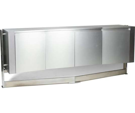 Vintage aluminum sideboard from the 20th century by Raymond Cohen