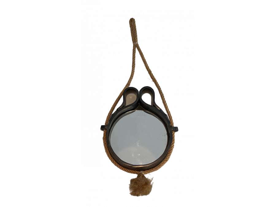 Vintage ceramic and rope mirror+ from the 20th century