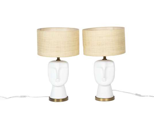 Pair of opaline lamps from the 20th century