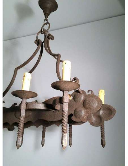 Neo-Gothic wrought iron chandelier from the 20th century-Bozaart